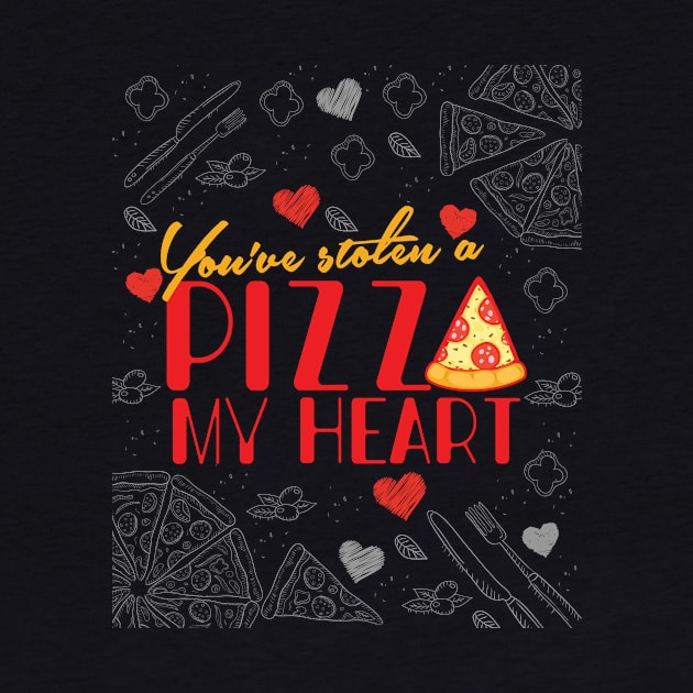 'You've Stolen a Pizza Heart' Sweet Valentines Lovers Gift by ourwackyhome